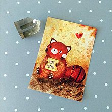 Papiernictvo - Červená panda a jej obľúbená knižka - väčšia nálepka - 14508372_
