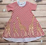 Detské oblečenie - Šaty - žirafy v červenom - 14507992_