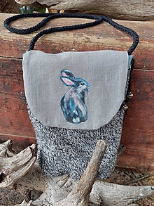 Kabelky - Maľovaná taška Zajac - 14508856_