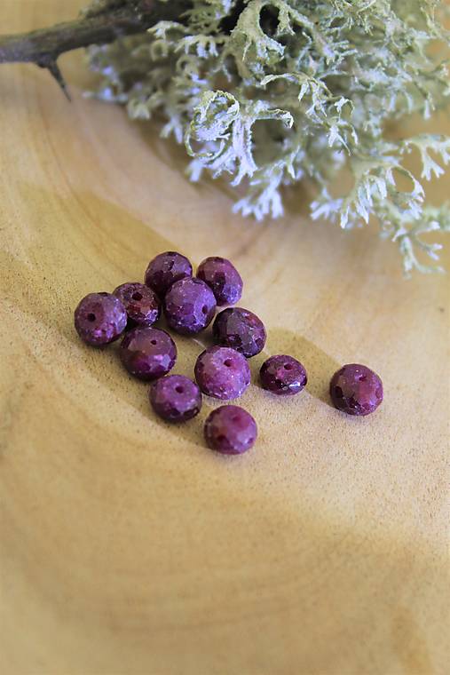 Minerály - rubín tmavý korálky 5x7-5x8mm - 14509870_