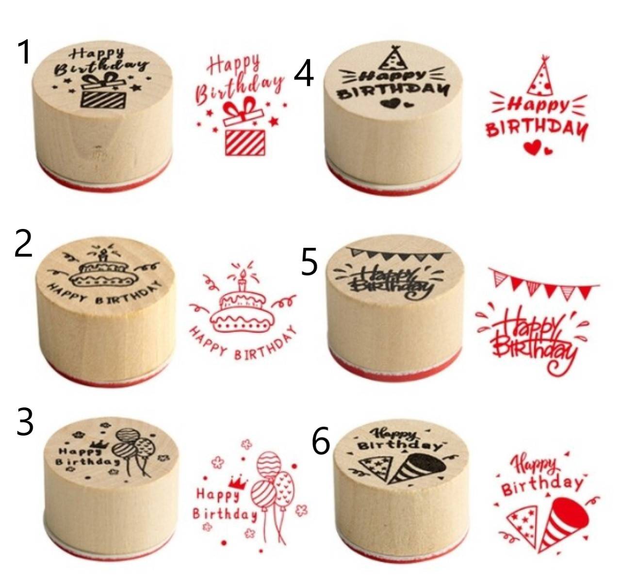 PE102 Pečiatka s nápisom happy birthday