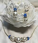 Sady šperkov - Bielo-modrý set - 14510457_