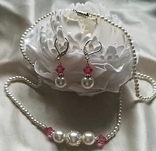 Sady šperkov - Bielo-ružový set - 14510424_