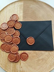 Úložné priestory & Organizácia - Pečatné nálepky - Plné srdce -  (medená metalická) - 14510835_