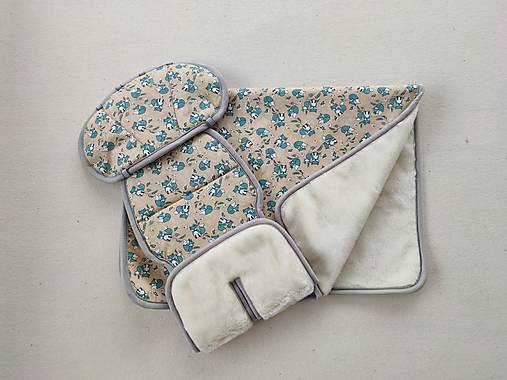 Detský textil - VLNIENKA súprava podložka a deka do autosedačky Besafe iZi Plus 100% Merino Top Super wash líška Mint - 14511221_
