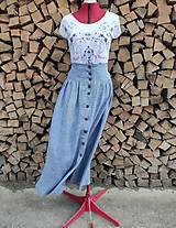 Sukne - Ľanová sukňa na zapínanie (rôzne farby) - 14513531_