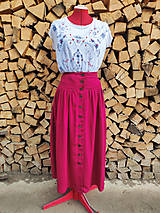Sukne - Ľanová sukňa na zapínanie (rôzne farby) - 14513571_