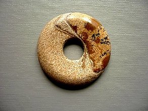 Minerály - Donut 30 mm - jaspis obrázkový, č.2f - 14513372_