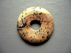 Minerály - Donut 30 mm - jaspis obrázkový, č.22f - 14513875_