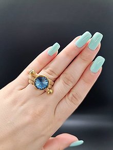 Prstene - Zľava 15% Trblietavý modrý prsteň - 14512452_