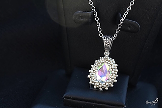 Sady šperkov - kvapková súprava AB Crystal - strieborná (kvapkový náhrdelník AB Crystal - strieborná) - 14514621_