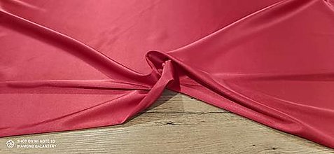 Textil - Satén -Polyester -  Cena za 10 centimetrov (Červený) - 14515943_