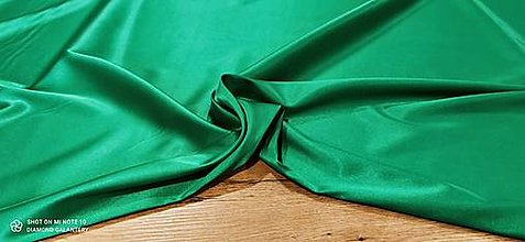 Textil - Satén -Polyester -  Cena za 10 centimetrov (Zelený) - 14515946_