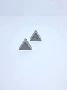 Náušnice - Trojuholníky betón, napichovačky - 14516384_