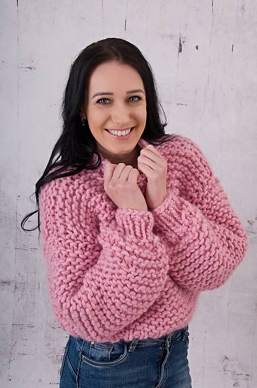 Oversized sveter so stojačikom Eileen -100% peruánska vlna