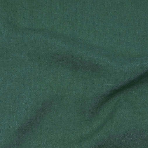 (2) 100 % predpraný mäkčený ľan machová zelená, šírka 145 cm