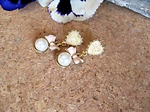 Náušnice - Elegantné náušničky perly s mašličkami, č. - 14518397_