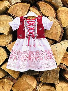 Detské oblečenie - Detské folklórne šaty Irenka s bielou sukničkou - 14517466_