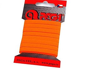 Galantéria - Pruženka na kartičke šírka 6,6 mm (5m) - oranžová - 14518283_