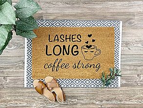 Úžitkový textil - Kokosová rohožka - Lashes LONG coffee strong - 14517044_
