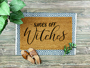 Úžitkový textil - Kokosová rohožka - Shoes off Witches - 14517089_