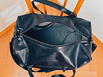 Veľké tašky - Kožená cestovná taška Atlas  (Čierna) - 14519290_
