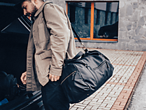 Veľké tašky - Kožená cestovná taška Atlas  (Čierna) - 14519292_