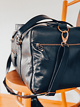 Veľké tašky - Kožená cestovná taška Atlas  (Čierna) - 14519293_