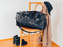 Veľké tašky - Kožená cestovná taška Atlas  (Čierna) - 14519295_