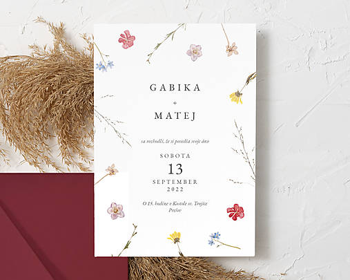 Papiernictvo - Svadobné oznámenie Wildflower - 14517629_