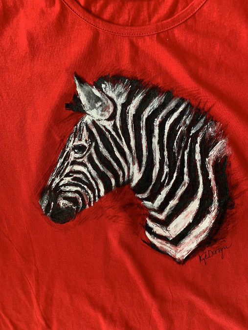 Maľované tričko Zebra