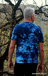 Pánske oblečenie - Pánske tričko batikované, maľované V LESE - 14520759_