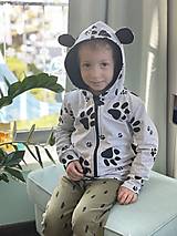 Detské oblečenie - Mikina šedá so zipsom a kapucňou s uškami - 14521933_