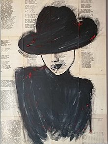 Obrazy - Dáma v klobúku (Lady in the hat) - 14521999_