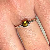 Prstene - Simple Tourmaline Silver Ring AG925 / Jemný strieborný prsteň so žltým turmalínom A0007 - 14524587_