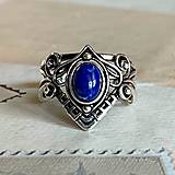 Prstene - Elvian Mystic Lapis Lazuli Vintage Ring / Elfský mystický prsteň s lazuritom - 14524685_