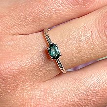 Prstene - Simple Tourmaline Silver Ring AG925 / Jemný strieborný prsteň s tyrkysovým turmalínom A0007 - 14524563_