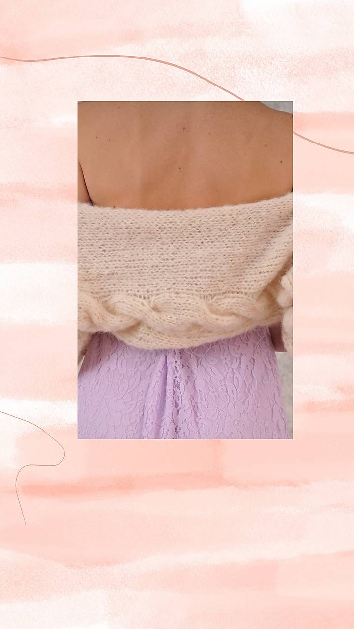 svadobné bolerko so vzorom Suzanne (alpaca vlna,hodváb)