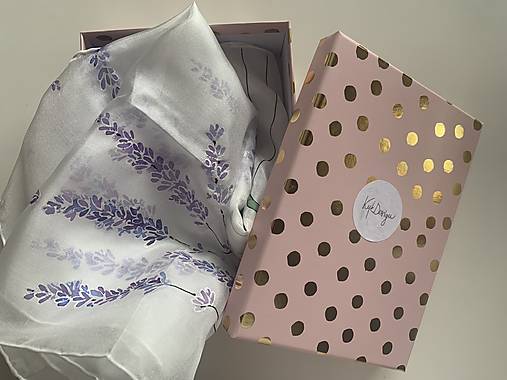 Maľovaný hodvábny šál Lavender