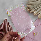 Papiernictvo - Transparentné svadobné oznámenie - Farebné kvety - 14524344_