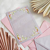 Papiernictvo - Transparentné svadobné oznámenie - Farebné kvety - 14524361_