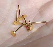 Komponenty - Puzeta s plôškou 4mm /zlatá farba/ /M2193/ - nerez.oceľ 304 - 14523778_