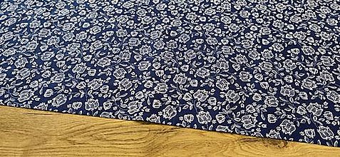 Textil - Bavlnená látka - Modrotlač Kvety - cena za 10 centimetrov - 14524640_