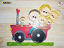 Tabuľky - Menovka - rodinka na traktore - 14525610_