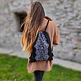 Batohy - Softshellovo-koženkový ruksak BLACK LACE - 14525120_