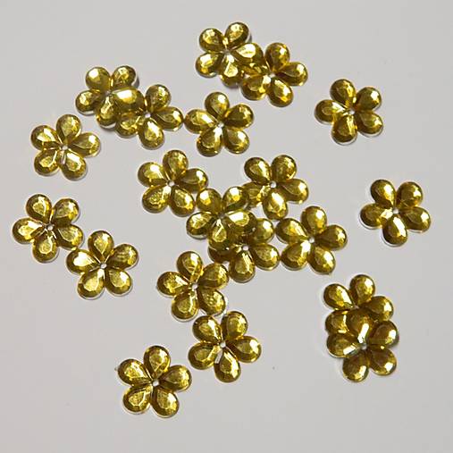 Iný materiál - Našívacie kamienky kvietky 16mm  (Žltá) - 14525784_