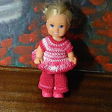 Hračky - háčkované a šité šatičky  pre 11 cm bábiku Evičku (ružová súprava) - 14525919_
