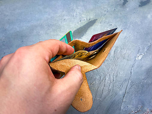Kožená mini peňaženka na karty Theia (Marygold žltá)