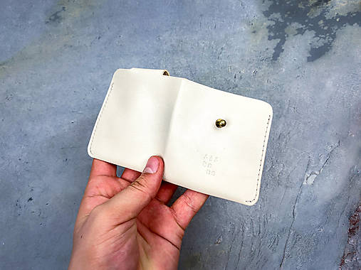 Kožená mini peňaženka na karty Theia (Biela)