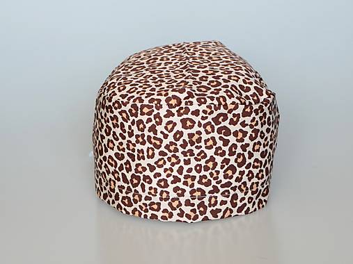 Dizajnová operačná / chirurgická čiapka leopard hnedá